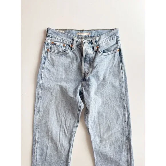 LEVI'S Wedgie Straight Montgomery Baked Light High Rise Cropped Jeans, Size 25 - Picture 5 of 15